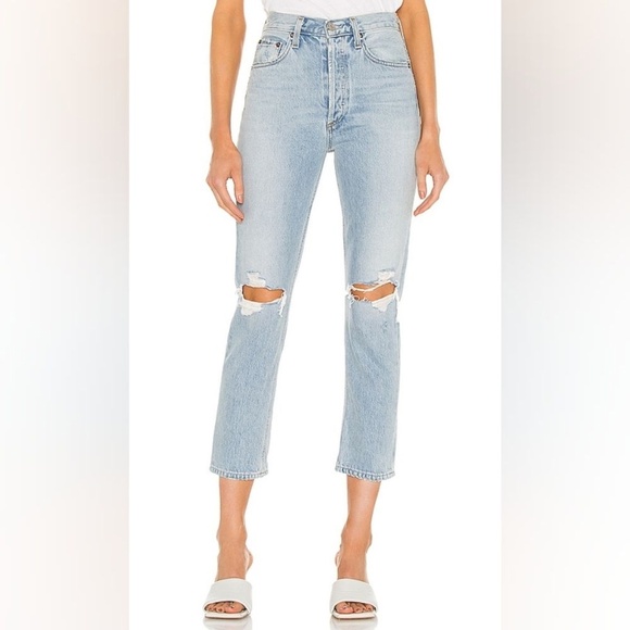 Agolde Denim - AGOLDE High Rise Straight Crop Jeans in Clear Skies Wash - Size 29 - NWT